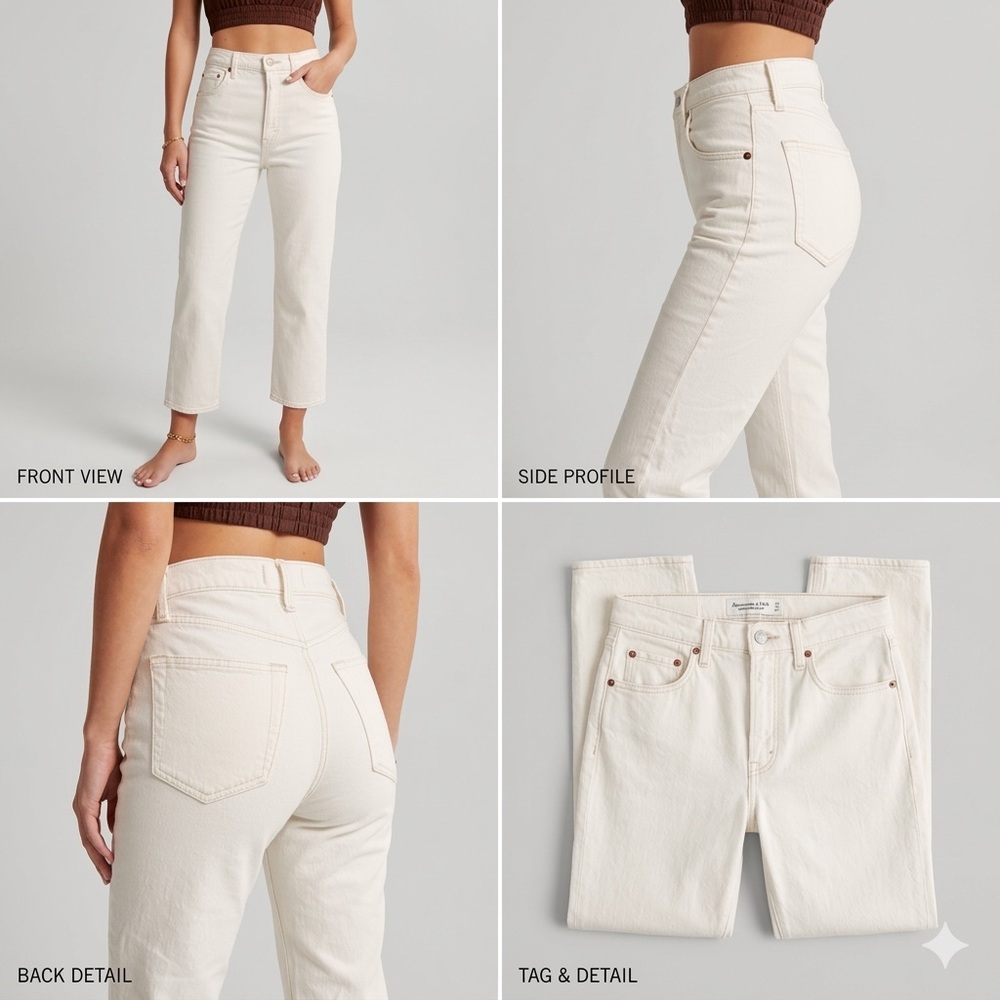 Abercrombie cream high rise jeans